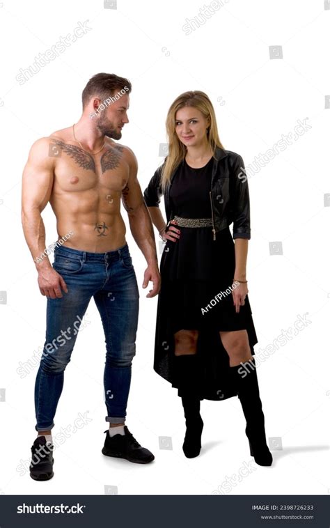 Shirtless Fit Muscular Man Beautiful Blonde Stock Photo Shutterstock