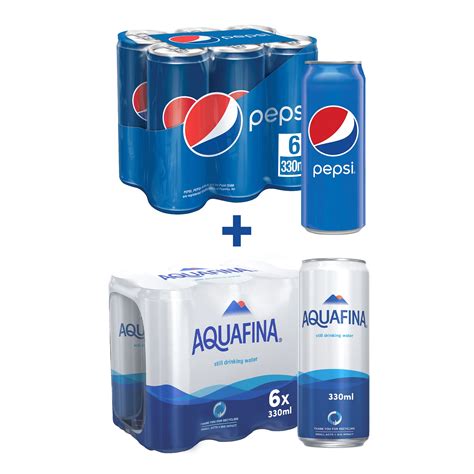 Buy Pepsi Carbonated Soft Drink Cans 330 Ml X 6 Aquafina 330 Ml X 6