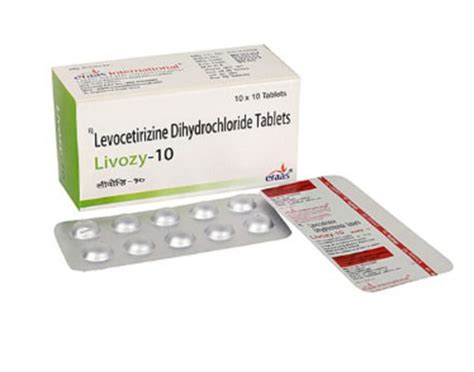 Livozy 10 Levocetirizine Tablets 10mg 10x10 Tablets Strips Pack At