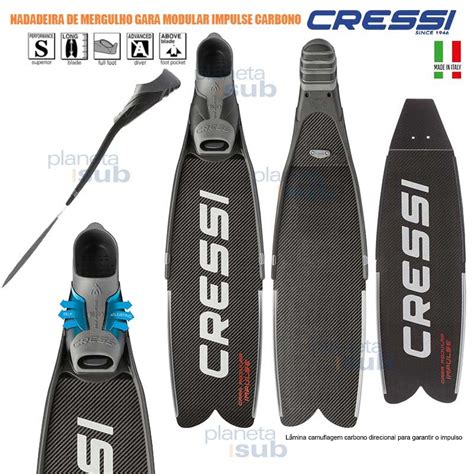 Nadadeira De Mergulho Gara Modular Impulse Carbono Cressi Planeta Sub