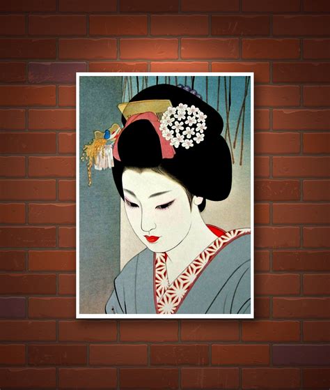 Gallery Wall Art Geisha Wall Art Woodblock Art Japanese Wall Art Japanese Geisha Prints Set Of 3