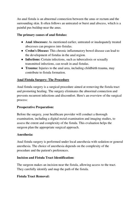 PPT Anal Fistula Surgery Understanding The Procedure And Recovery PowerPoint Presentation ID