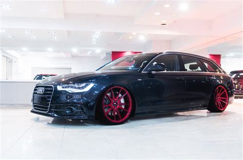 Modish Black Audi A6 Wearing Custom Red JR Wheels — CARiD.com Gallery