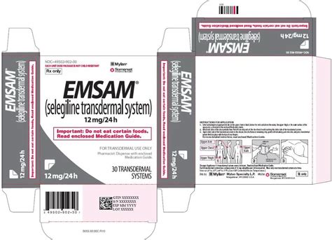 Emsam: Package Insert / Prescribing Information - Drugs.com