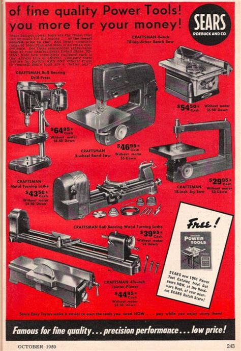 Sears Craftsman 1950 Ad Americas Most Complete Line Of Fine