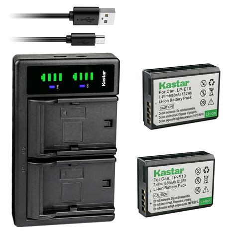 Kastar 2 Pack Battery And Ltd2 Usb Charger Replacement For Canon Lp E10