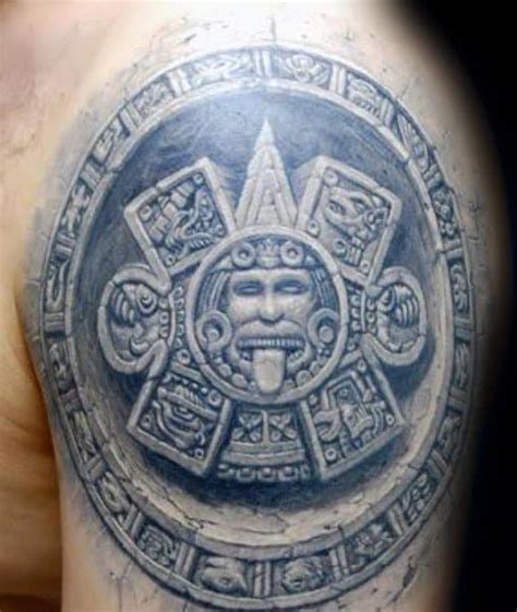 40 Mayan Calendar Tattoo Designs For Men - Tzolkin Ink Ideas