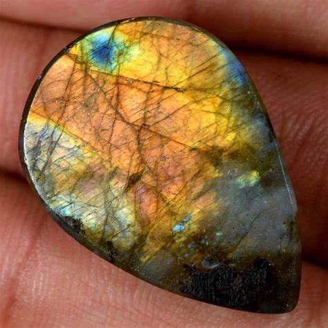 Karat Nat Rlich Labradorite Lose Cabochon X Mm