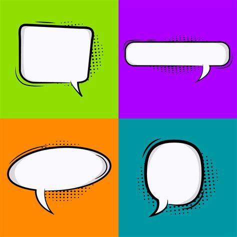 Comic Speech Bubble Pop Art Vector Set V Vector Art At Vecteezy