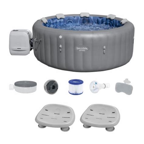 Bestway SaluSpa Santorini HydroJet Hot Tub W Set Of 2 SaluSpa Pool And Spa Seat 3 Piece Frys