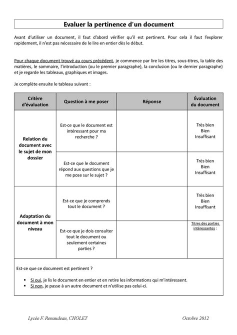 Calaméo Evaluer La Pertinence D un Doc Fiche éLève