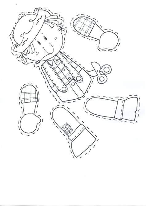 Boneco Para Recortar E Montar - 10