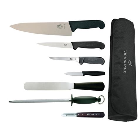 Victorinox 25cm Chefs Knife with Hygiplas and Vogue Knife Set - Andy Catering Equipment