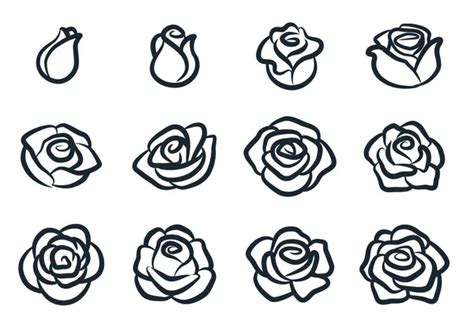 Rose Symbol Set Stock Vector Helioshammer