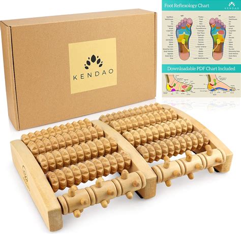 Kendao Rouleau De Massage En Bois Appareil De Massage Des Pieds