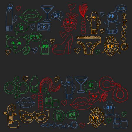 Vector Of Funny Icons For Sex Shop Cute ID 1 115447912 Royalty Free Image Stocklib
