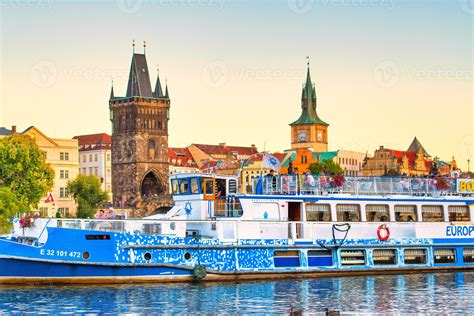 Tourism tour of the Vltava river in Prague 18898593 Stock Photo at Vecteezy