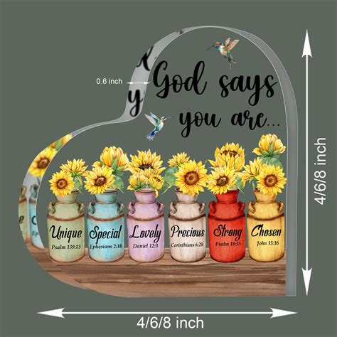 Sunflowers God Says You Are Christian Ts Religious T Acrylic Pla