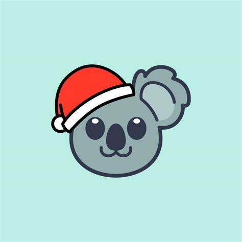 Koala Wearing Santa Hat Illustration Vector Art At Vecteezy