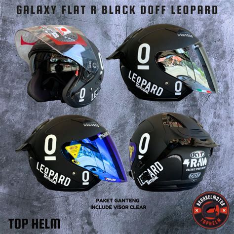 Jual HELM KYT GALAXY FLAT R SOLID BLACK DOFF NEW LEOPARD PAKET GANTENG