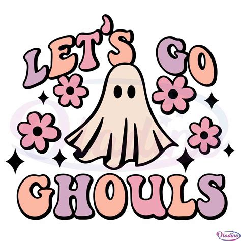 Retro Halloween Let S Go Ghouls SVG Graphic Designs Files Oladino