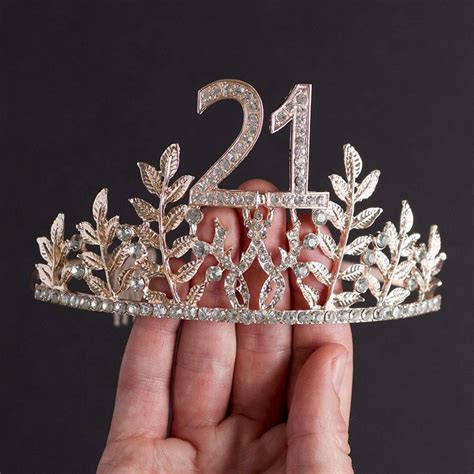 Rose Gold 21 Tiara 21st Birthday Party Supplies And Etsy