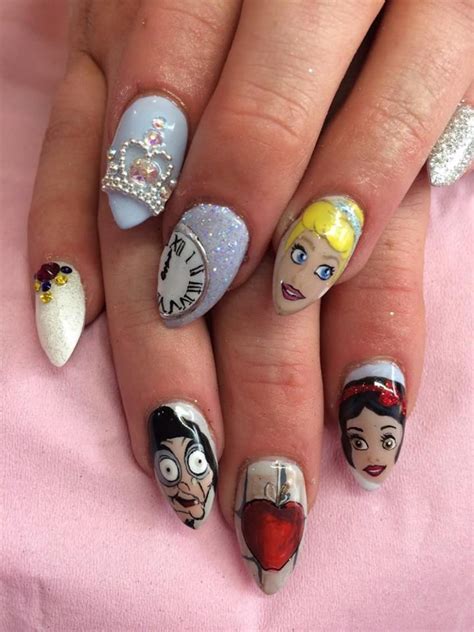 Snow White And Cinderella Inspired Disney Nails By Amanda Trivett Using