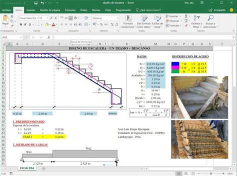 Diseño De Escaleras De Concreto Armado En Excel