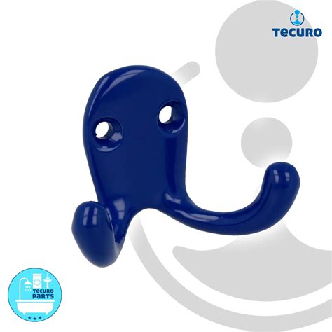 Tecuro Handtuchhaken 2 Fach Messing Blau RAL 5002 4 31