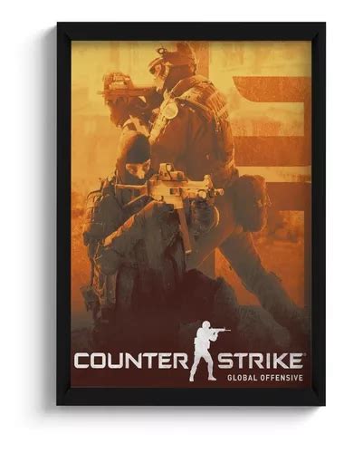 Quadro Decorativo Csgo Counter Strike C Moldura E Vidro A