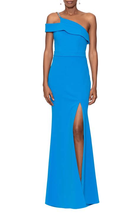 Xscape One Shoulder Scuba Crepe Mermaid Gown Editorialist