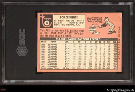 1969 Topps 50 Roberto Clemente SGC 5 EX PIRATES HOF EBay