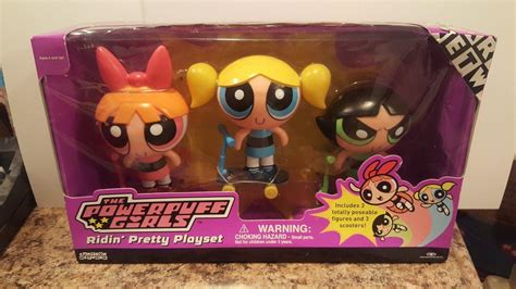 Vintage Powerpuff Girls Ridin Pretty Playset Blossom Buttercup Bubbles W Scooter 1872463424