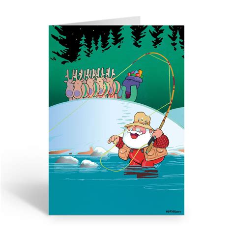 Santa Fly Fishing Christmas Card Fishing Christmas Cards Fishing