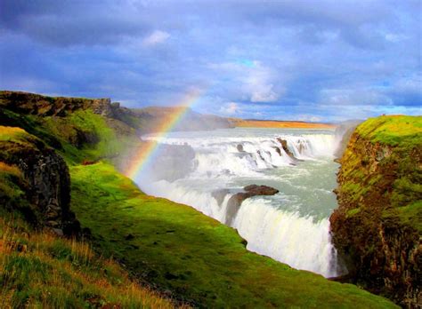 Amazing World Amazing Golden Falls On Golden Circle Iceland