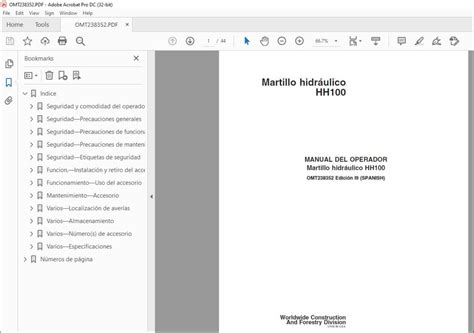 John Deere Martillo Hidraulico Hh Manual Del Operador Pdf