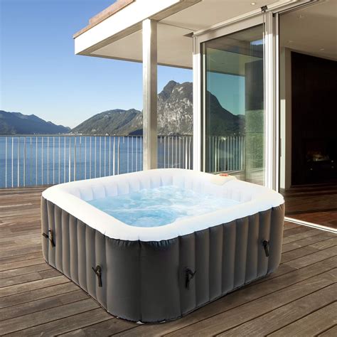 ECD Germany Whirlpool aufblasbar In Outdoor für 4 Personen 100