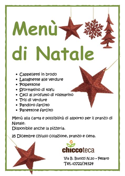 Menù della Vigilia di Natale Chiccoteca