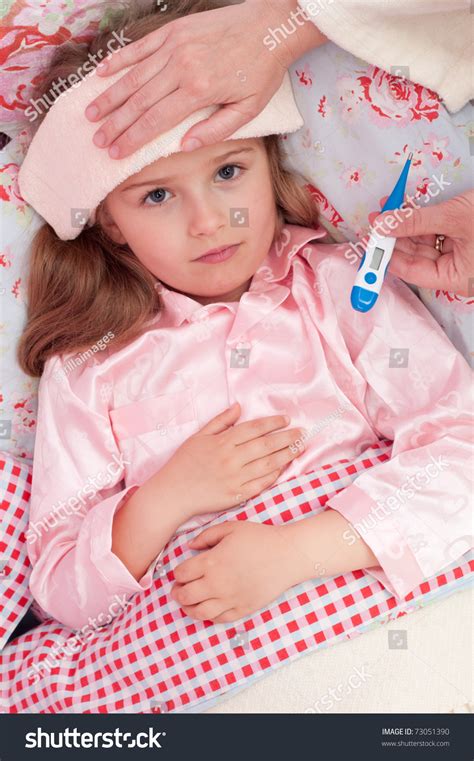 Fever Little Girl Fever Bed Stock Photo 73051390 Shutterstock