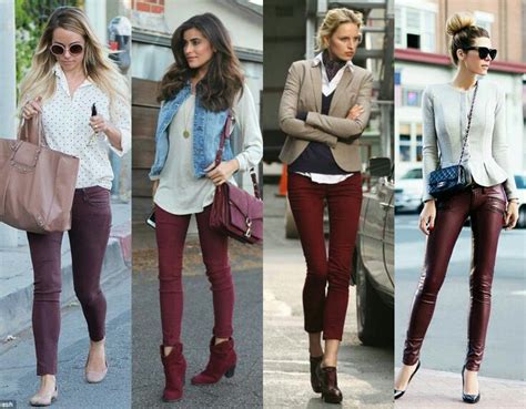 Red Wine Jeans/Leggings Outfits ;; Autumn/Fall/winter | Burgundy ...