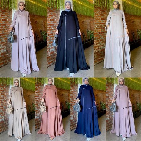 Jual Mafana Dress Gamis Syari Crinkle Airflow Pakaian Wanita Muslimah