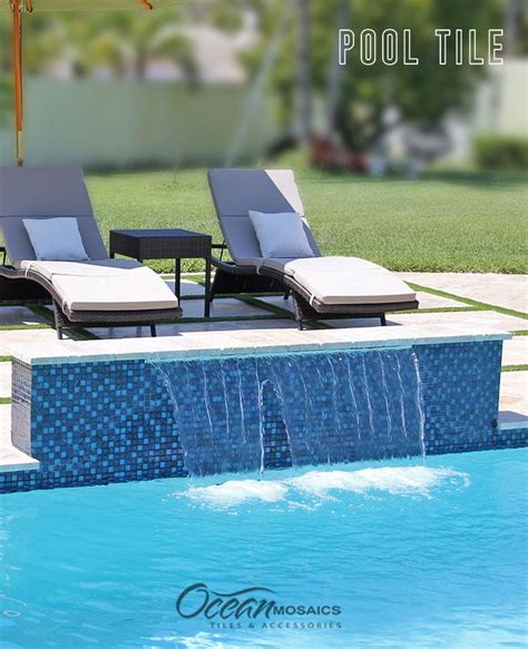 Splash Blue And Black Mix Pool Tile With Metallic Colors Makes This