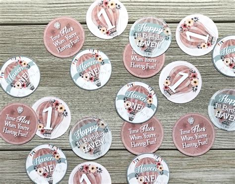 Printable Hot Air Balloon Birthday Cupcake Toppers Hot Air Etsy