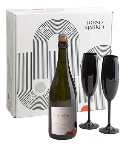 Caja Regalo Espumante Trumpeter Brut Nature Copas Negras