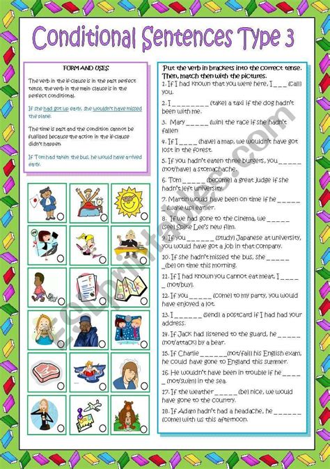 Worksheet Dedicated To Practice The Use Of Conditional Sentences Type 3