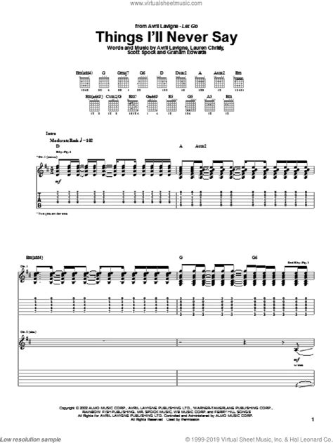 Avril Lavigne Complicated Guitar Chords