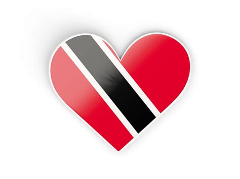 Heart sticker. Illustration of flag of Trinidad and Tobago