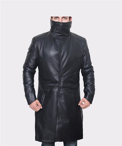 Black Shearling Leather Trench Coat Mens Ultimate Winter Luxury