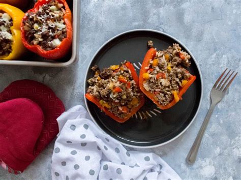 Easy Stuffed Bell Peppers With Ground Beef Carmy Run Eat Travel