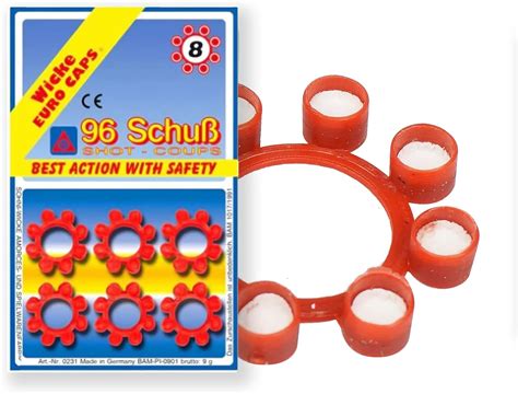 8 Shot Cap Gun Refill Packs For Toy Guns Set Of 12 Cap Rings 96 Shots